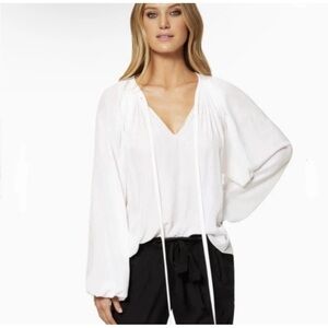 Ramy Brook Paris Long Sleeve Top Blouse White Women’s Size Small Peasant Blouson